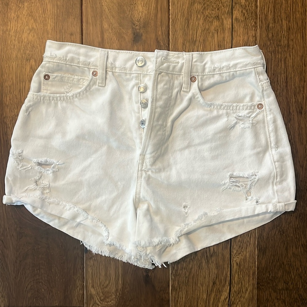Free People 26 White Denim Shorts